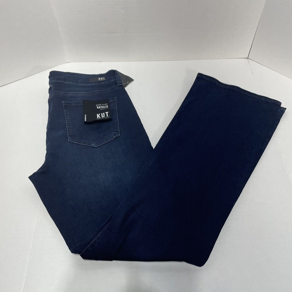 New Kut From The Kloth Natalie High Rise Bootcut Jeans, Dark Blue, Size 10, NWT